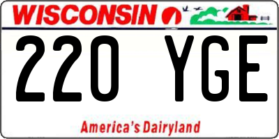 WI license plate 220YGE