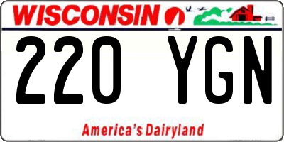WI license plate 220YGN