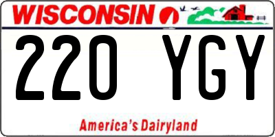 WI license plate 220YGY