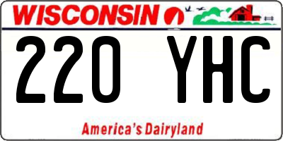WI license plate 220YHC