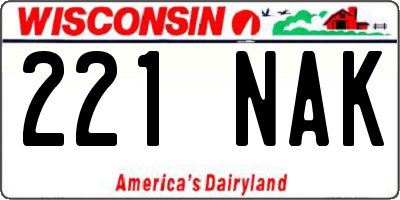 WI license plate 221NAK