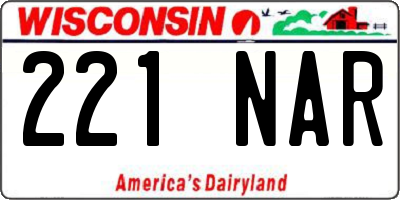 WI license plate 221NAR