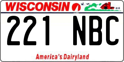 WI license plate 221NBC