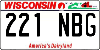 WI license plate 221NBG