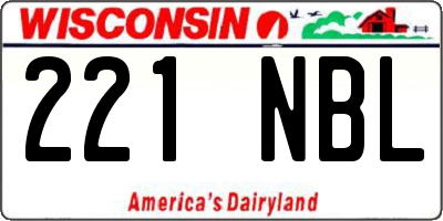 WI license plate 221NBL