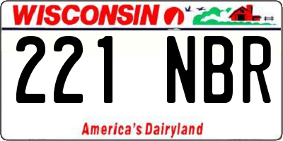 WI license plate 221NBR