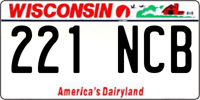 WI license plate 221NCB