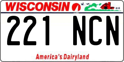 WI license plate 221NCN