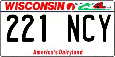 WI license plate 221NCY