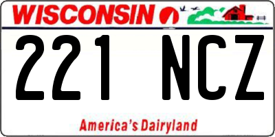 WI license plate 221NCZ