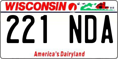 WI license plate 221NDA