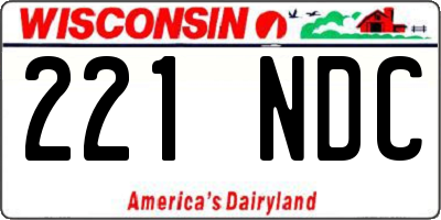 WI license plate 221NDC