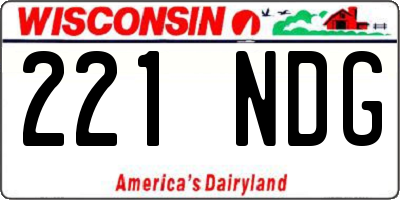 WI license plate 221NDG