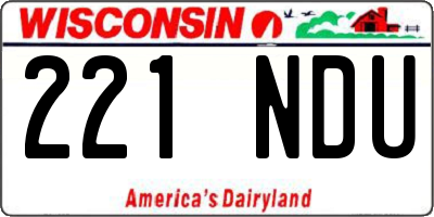 WI license plate 221NDU
