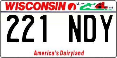 WI license plate 221NDY