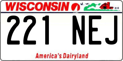 WI license plate 221NEJ