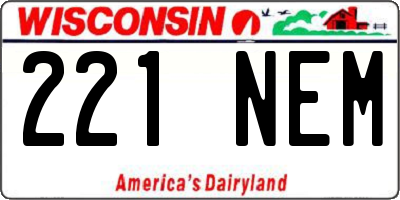 WI license plate 221NEM