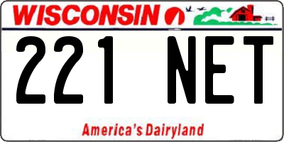 WI license plate 221NET