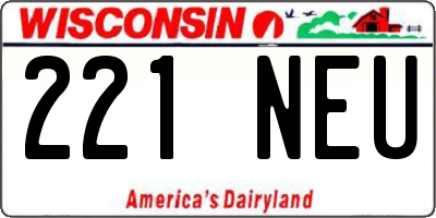 WI license plate 221NEU