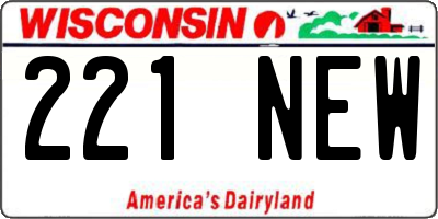 WI license plate 221NEW