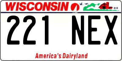WI license plate 221NEX
