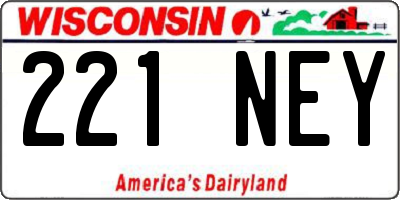 WI license plate 221NEY