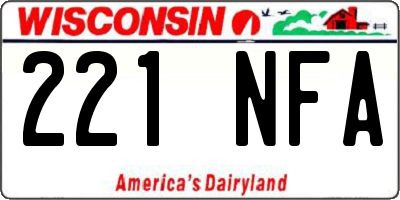 WI license plate 221NFA