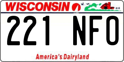 WI license plate 221NFO