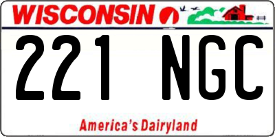 WI license plate 221NGC