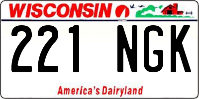 WI license plate 221NGK