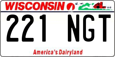 WI license plate 221NGT