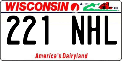 WI license plate 221NHL