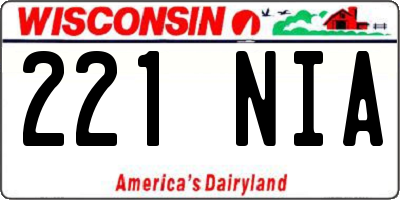 WI license plate 221NIA