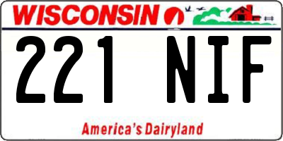 WI license plate 221NIF