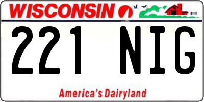 WI license plate 221NIG