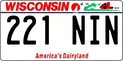 WI license plate 221NIN