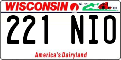 WI license plate 221NIO