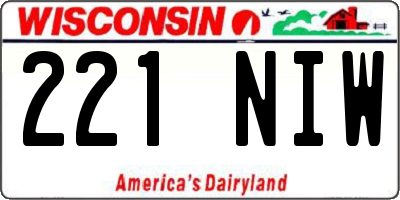 WI license plate 221NIW