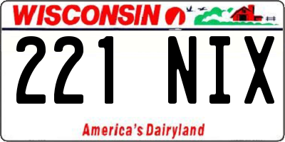 WI license plate 221NIX
