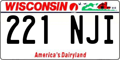 WI license plate 221NJI