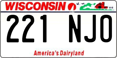 WI license plate 221NJO