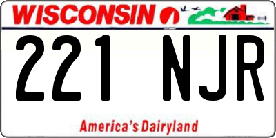 WI license plate 221NJR