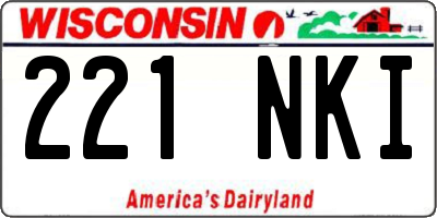 WI license plate 221NKI