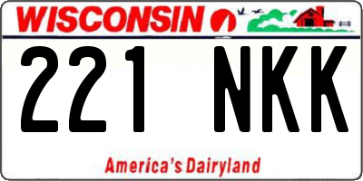 WI license plate 221NKK