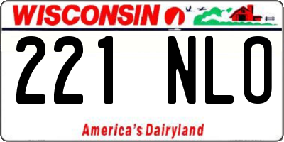 WI license plate 221NLO