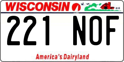 WI license plate 221NOF