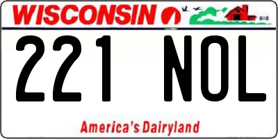 WI license plate 221NOL