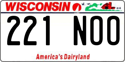 WI license plate 221NOO