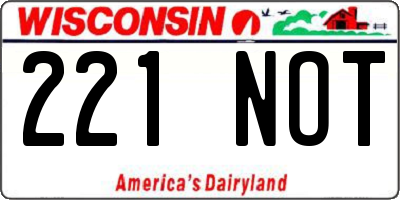 WI license plate 221NOT