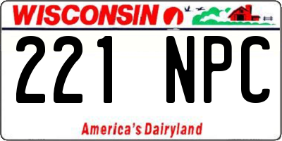 WI license plate 221NPC